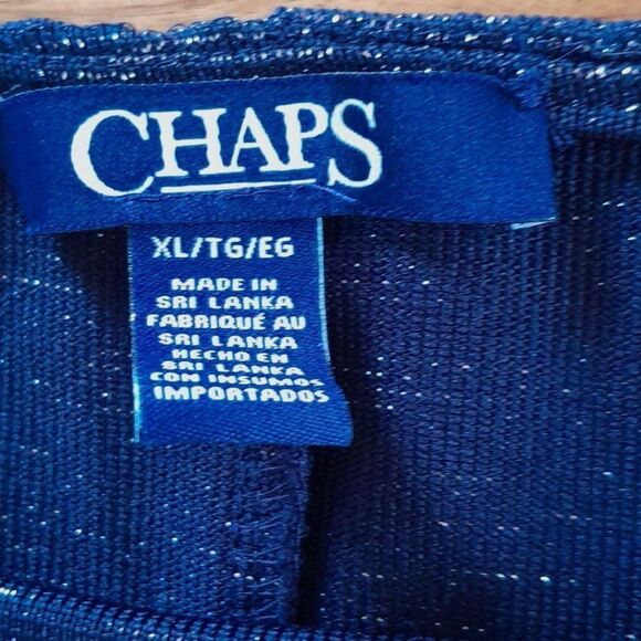 Chaps,Pleat On The Waist Side, Metallic Threading, Stretchy Dress Sz Large & XL - Picture 5 of 15